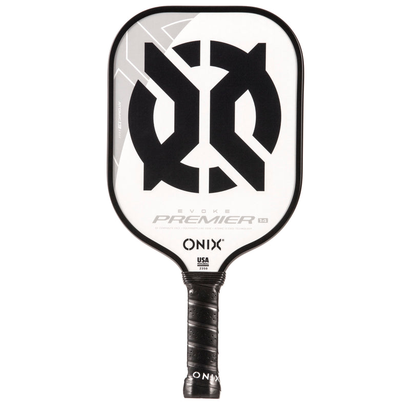 onix evoke premier pickleball paddle -white and black