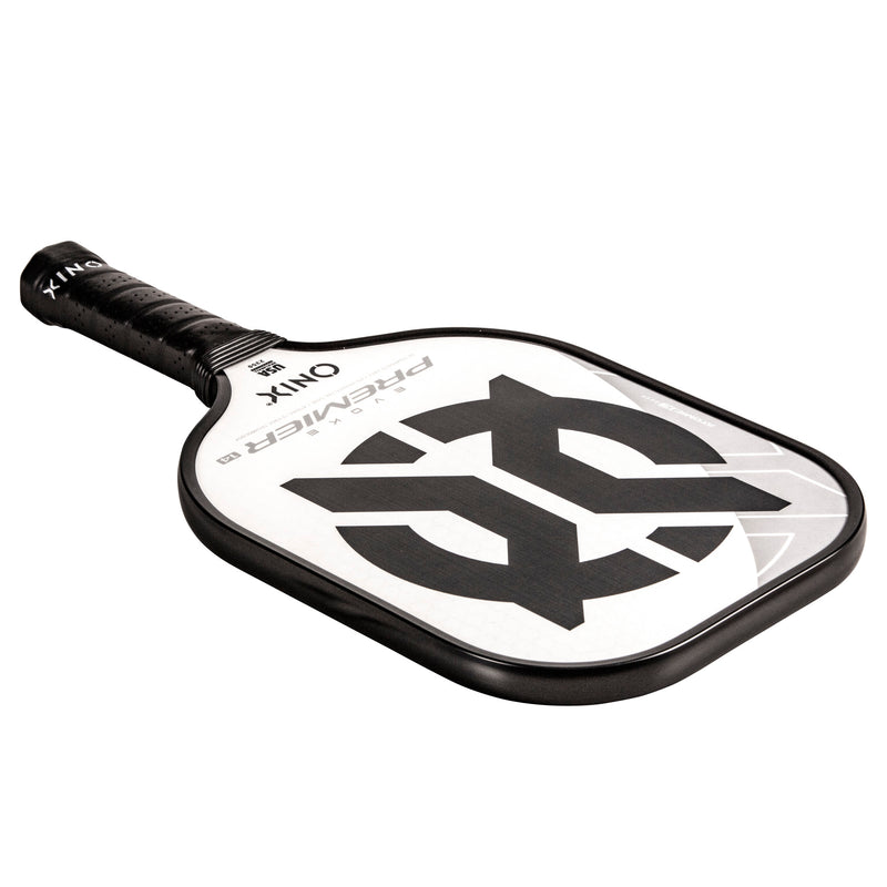 onix evoke premier pickleball paddle -white and black