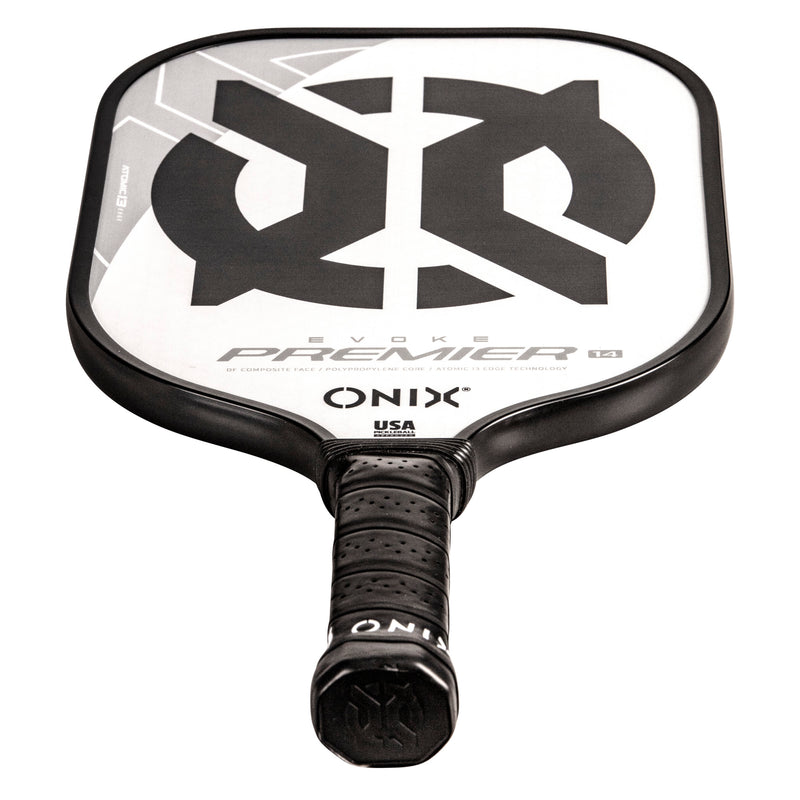 onix evoke premier pickleball paddle -white and black